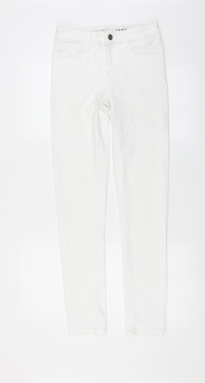 Womens UK Size 8 Preworn Extra-Slim Fit Skinny White Jeans
