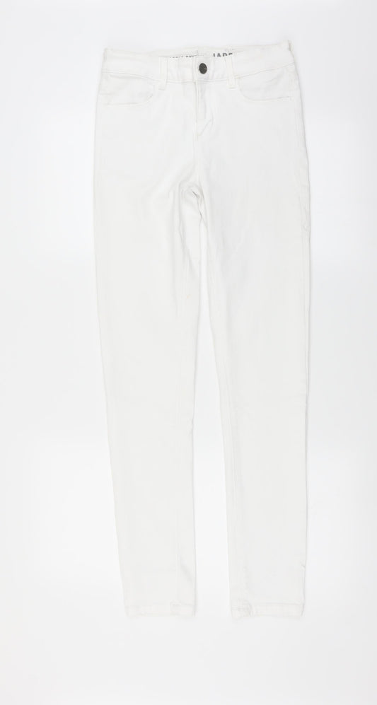 Womens UK Size 8 Preworn Extra-Slim Fit Skinny White Jeans