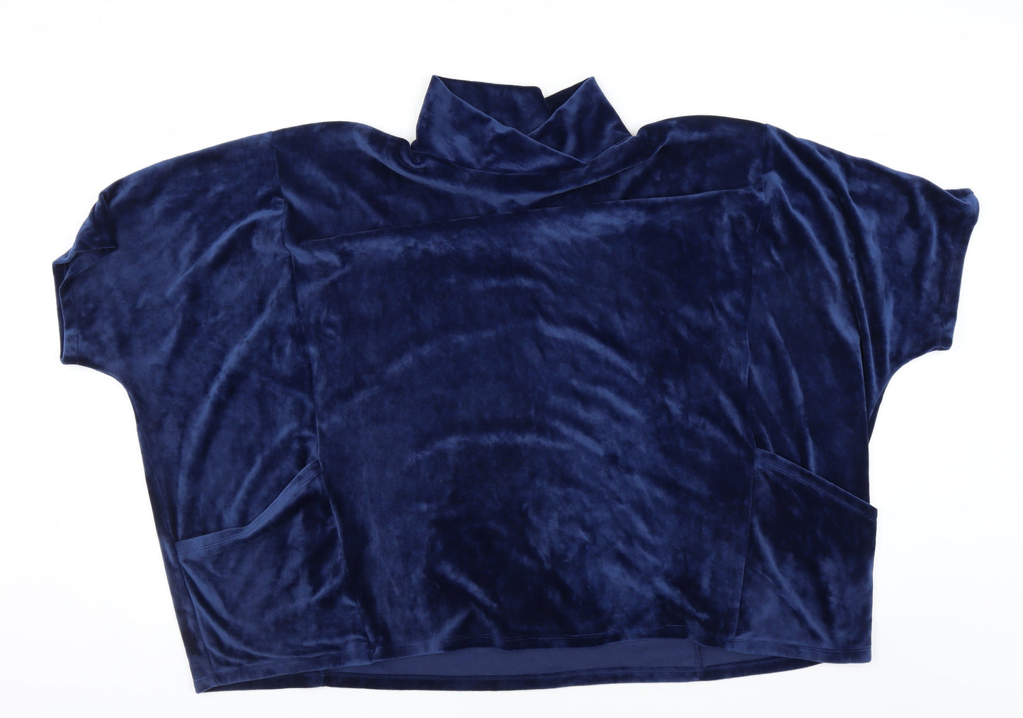 Time To Dream Womens Blue Solid Fleece Top Pyjama Top Size M  - lounge wear