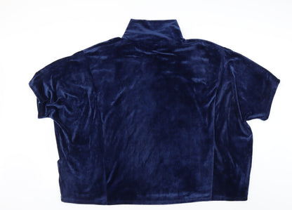 Time To Dream Womens Blue Solid Fleece Top Pyjama Top Size M  - lounge wear
