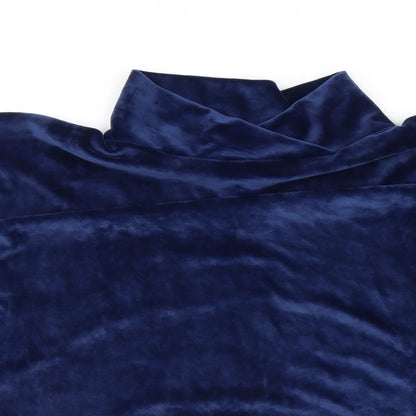 Time To Dream Womens Blue Solid Fleece Top Pyjama Top Size M  - lounge wear