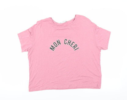 Womens UK Size S New Look Pink Basic T-Shirt