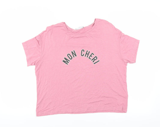 Womens UK Size S New Look Pink Basic T-Shirt