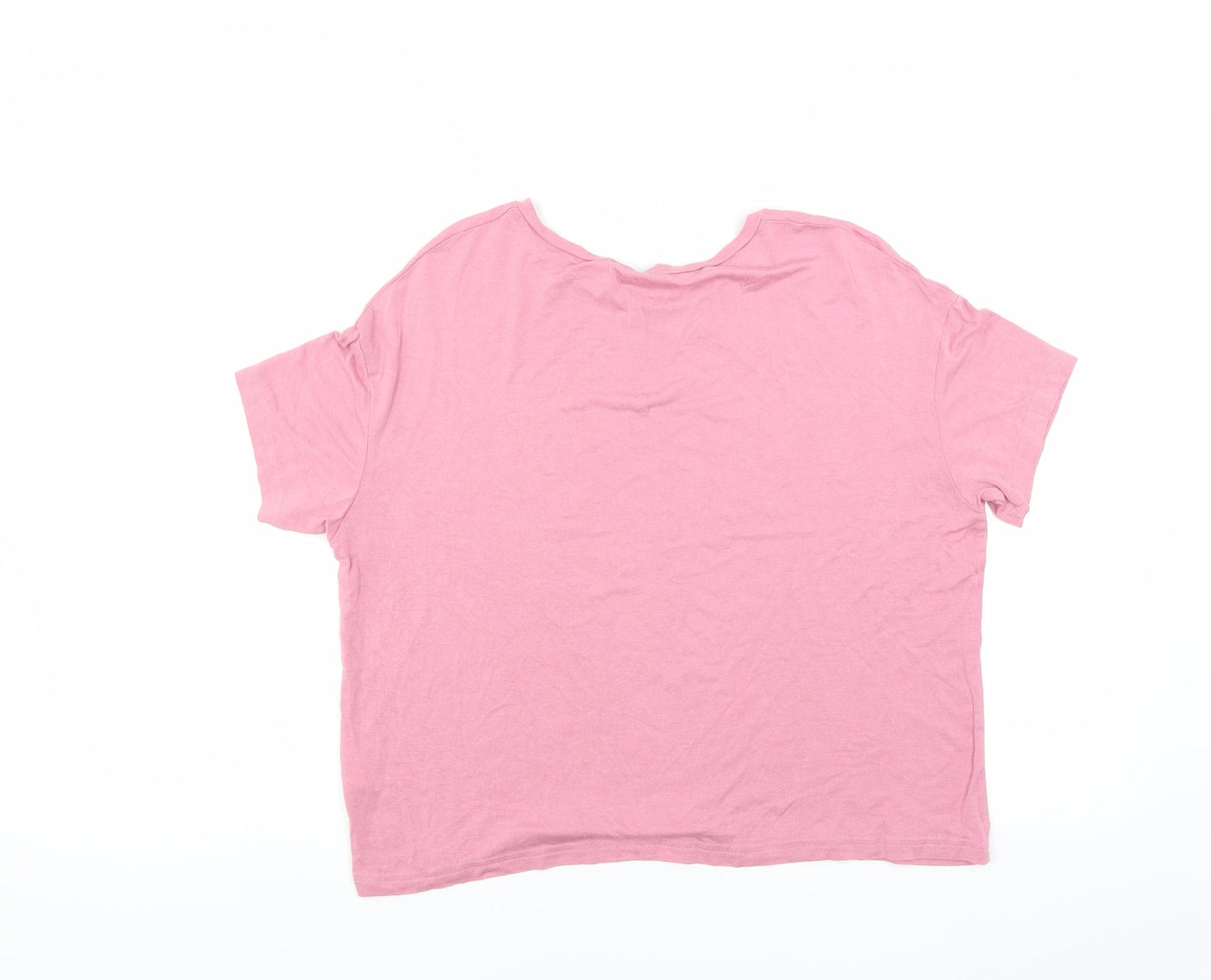 Womens UK Size S New Look Pink Basic T-Shirt