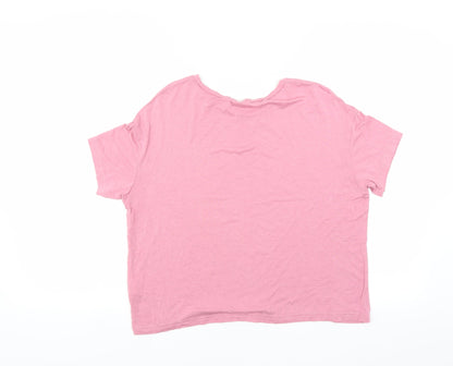 Womens UK Size S New Look Pink Basic T-Shirt