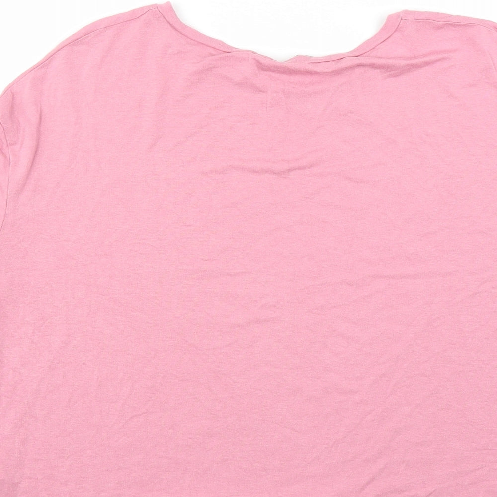Womens UK Size S New Look Pink Basic T-Shirt