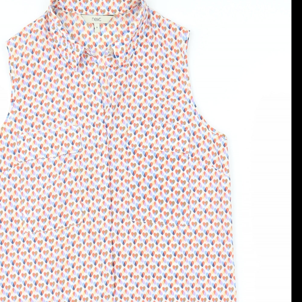 Womens UK Size 8 NEXT Pink Basic Blouse