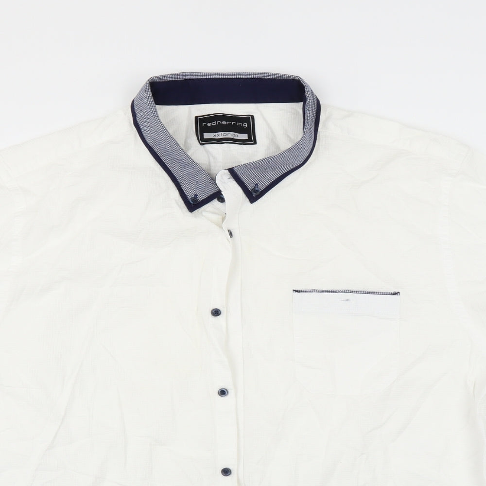 Red Herring Mens White    Button-Up Size 2XL