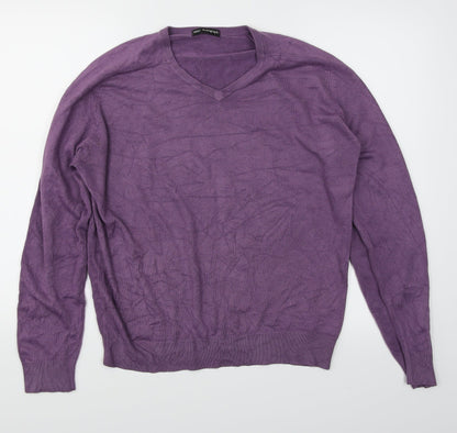 Autograph Mens Purple  Knit Pullover Jumper Size M
