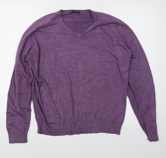 Autograph Mens Purple  Knit Pullover Jumper Size M