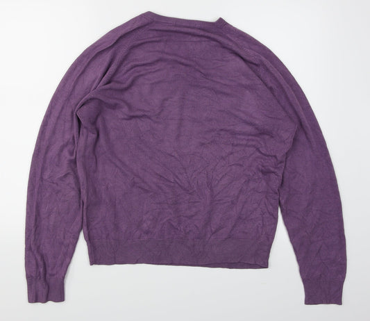 Autograph Mens Purple  Knit Pullover Jumper Size M