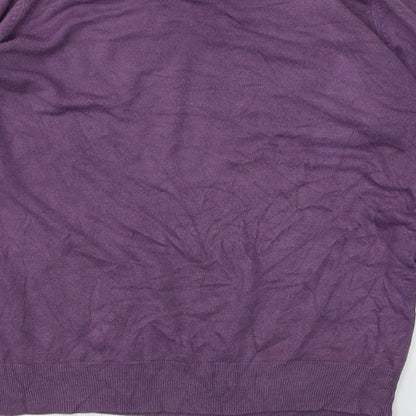 Autograph Mens Purple  Knit Pullover Jumper Size M