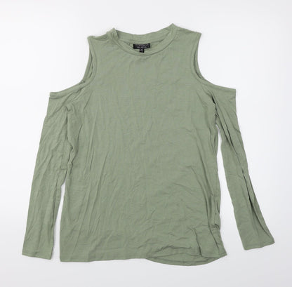 Womens UK Size 6 Topshop Green Basic T-Shirt
