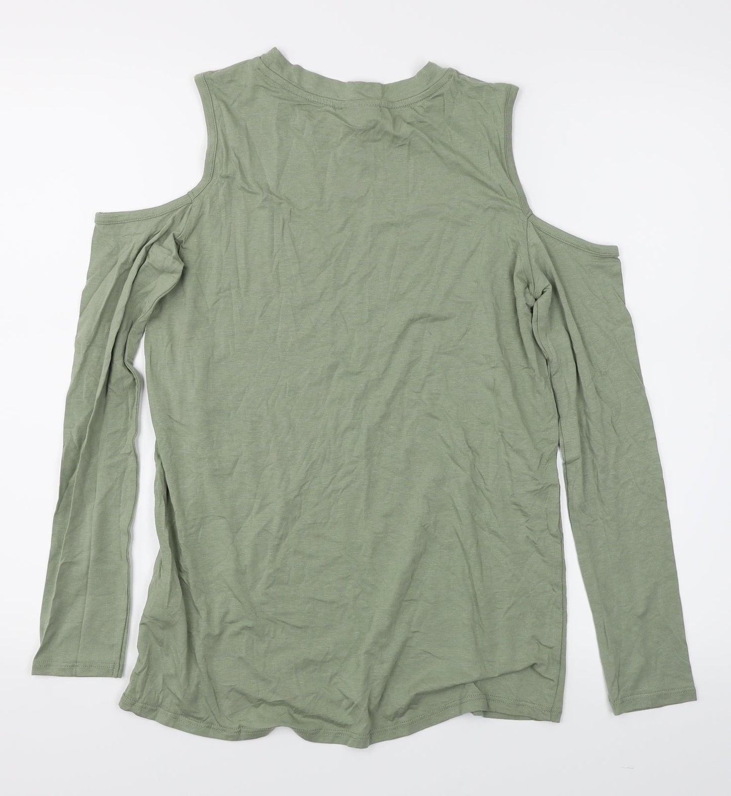 Womens UK Size 6 Topshop Green Basic T-Shirt