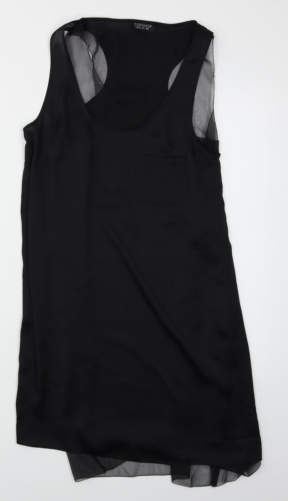 Womens UK Size 8 Topshop Black Camisole Blouse