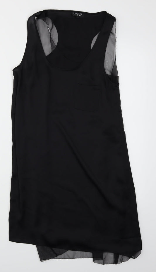 Womens UK Size 8 Topshop Black Camisole Blouse