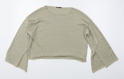 Preoworn Womens Gold   Cropped T-Shirt Size 10