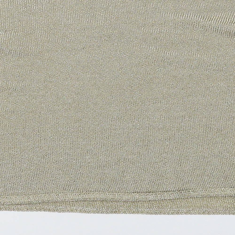 Preoworn Womens Gold   Cropped T-Shirt Size 10