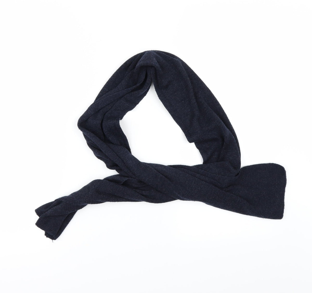 Front view of Preworn unisex blue scarf