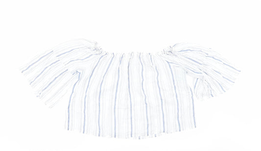 Womens UK Size 12 Preworn White Cropped Blouse