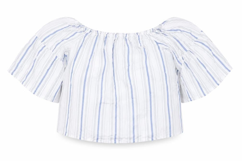 Womens UK Size 12 Preworn White Cropped Blouse