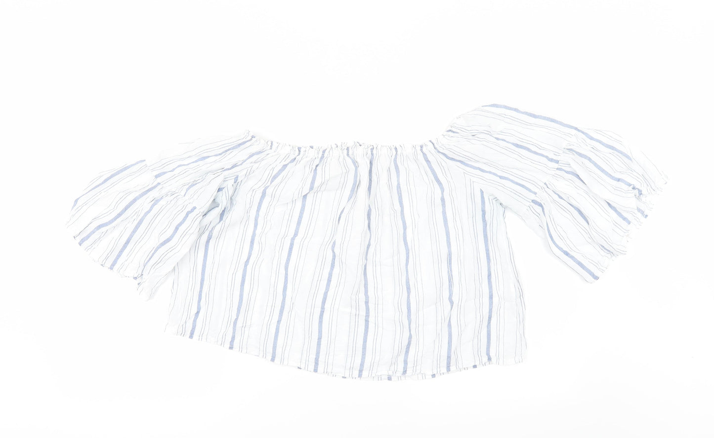 Womens UK Size 12 Preworn White Cropped Blouse