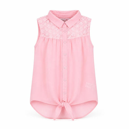 M&Co Girls Pink   Tunic Button-Up Size 9-10 Years
