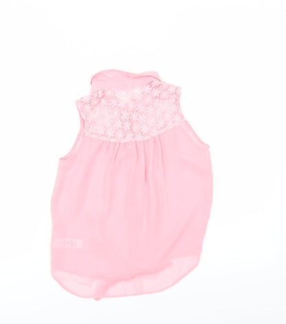 M&Co Girls Pink   Tunic Button-Up Size 9-10 Years
