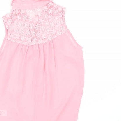 M&Co Girls Pink   Tunic Button-Up Size 9-10 Years