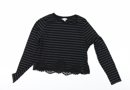 Womens UK Size 14 Miss Selfridge Black Basic T-Shirt