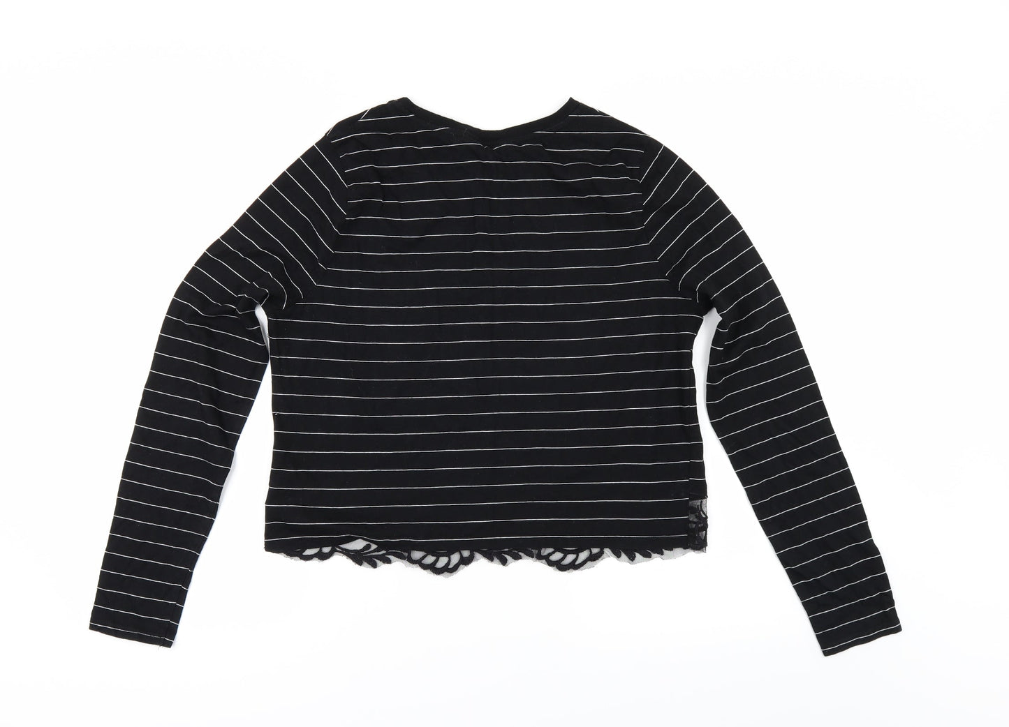 Womens UK Size 14 Miss Selfridge Black Basic T-Shirt