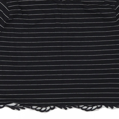 Womens UK Size 14 Miss Selfridge Black Basic T-Shirt