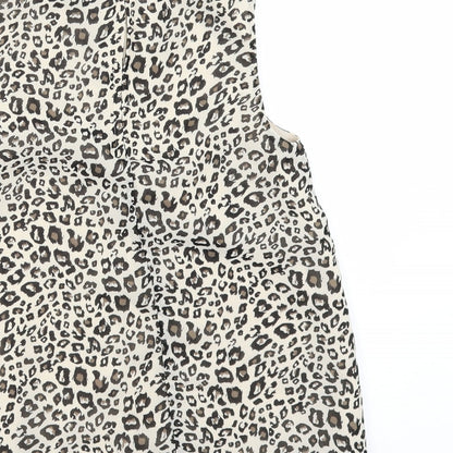 George Girls Beige Animal Print  Basic Blouse Size 8-9 Years