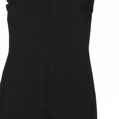 Dorothy Perkins Womens Black Geometric  A-Line  Size 10