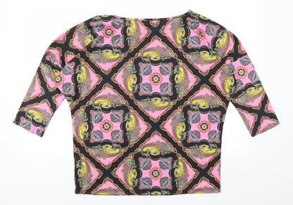 Womens UK Size 12 Papaya Pink Basic T-Shirt