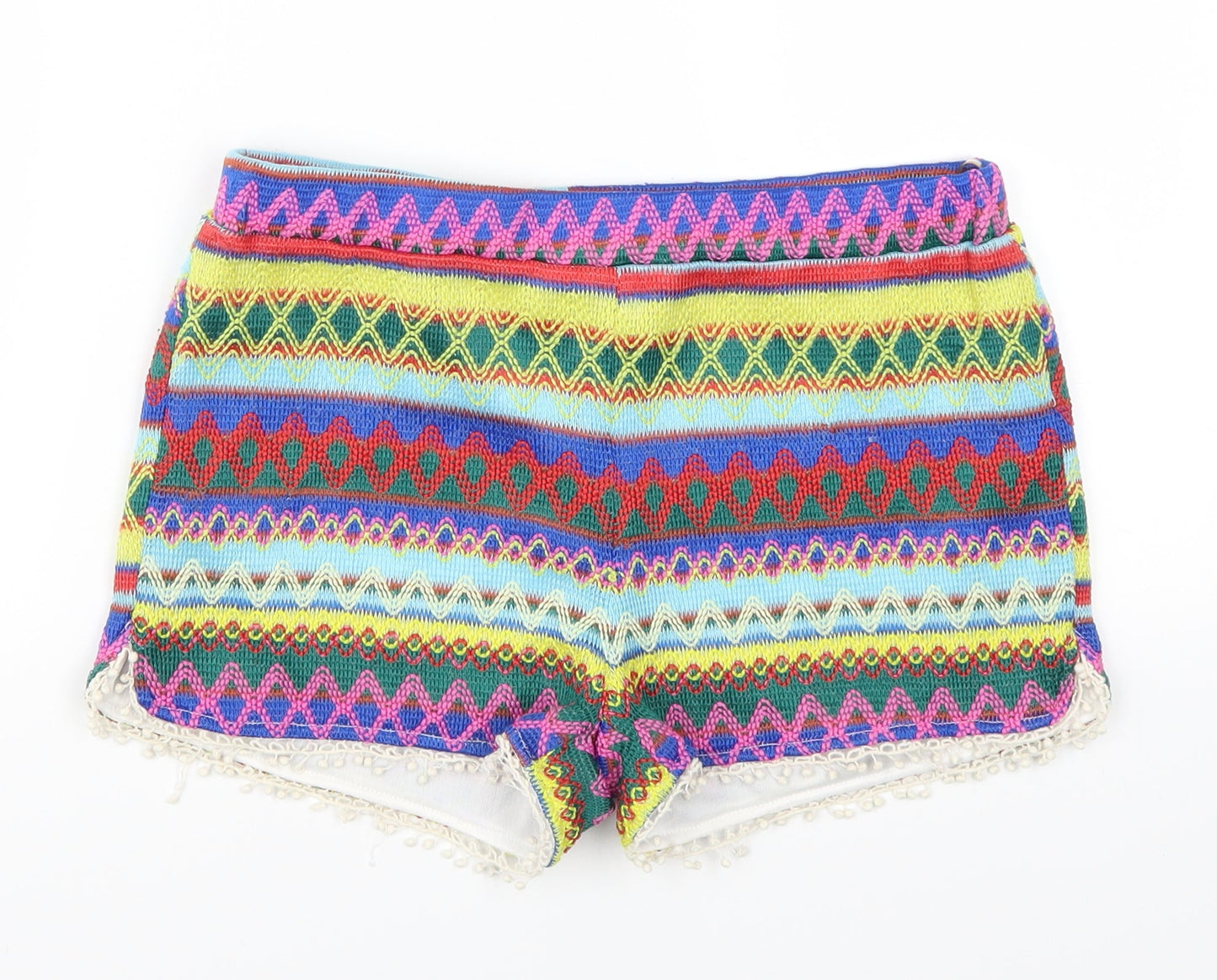 Sure Gypsy Womens Multicoloured Geometric  Hot Pants Shorts Size 28 in