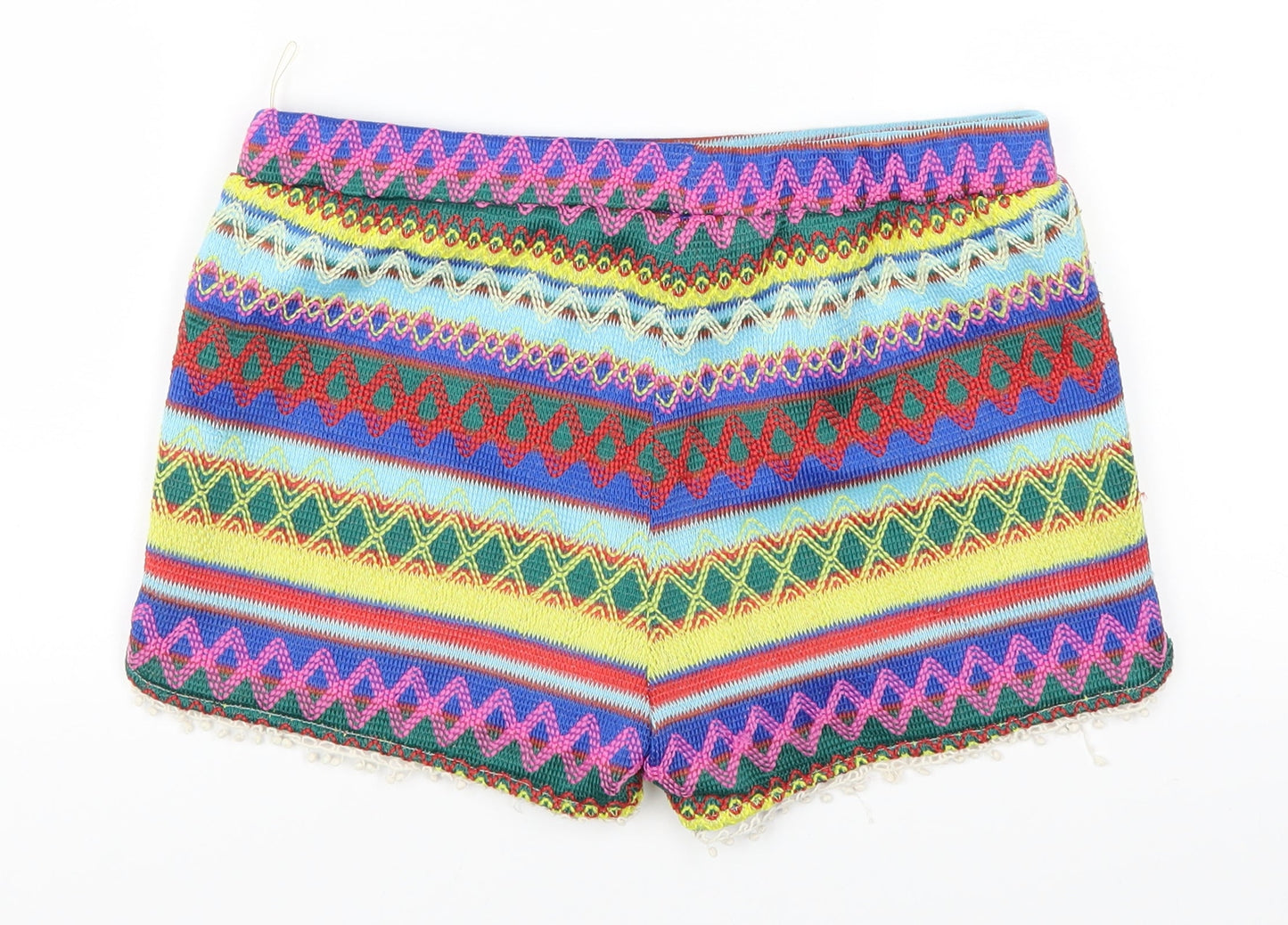 Sure Gypsy Womens Multicoloured Geometric  Hot Pants Shorts Size 28 in