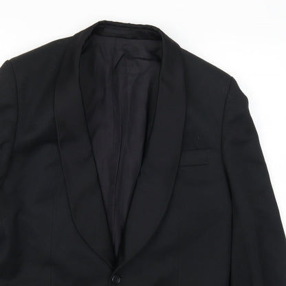 International Fashion Mens Black   Jacket Suit Jacket Size 38