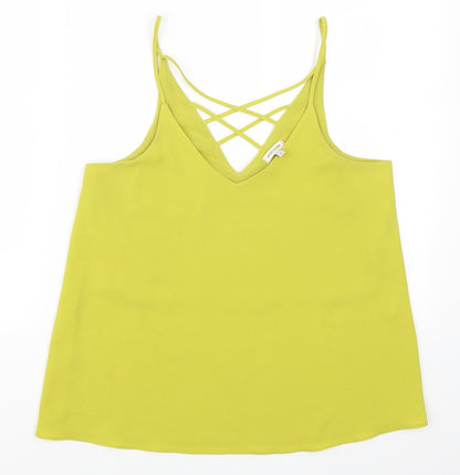 Womens UK Size 8 River Island Green Basic Tank