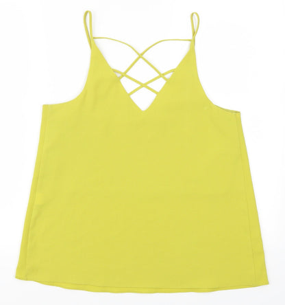 Womens UK Size 8 River Island Green Basic Tank