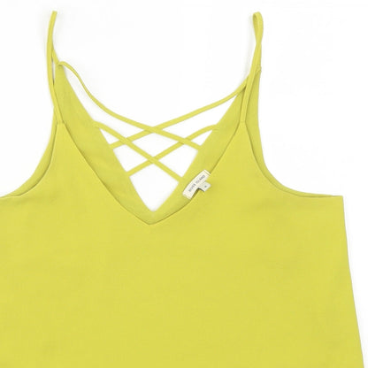 Womens UK Size 8 River Island Green Basic Tank