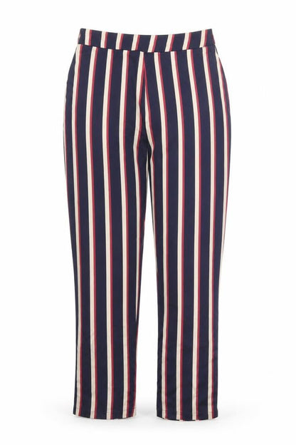 PRETTYLITTLETHING Womens Blue Striped  Trousers  Size 8 L29 in
