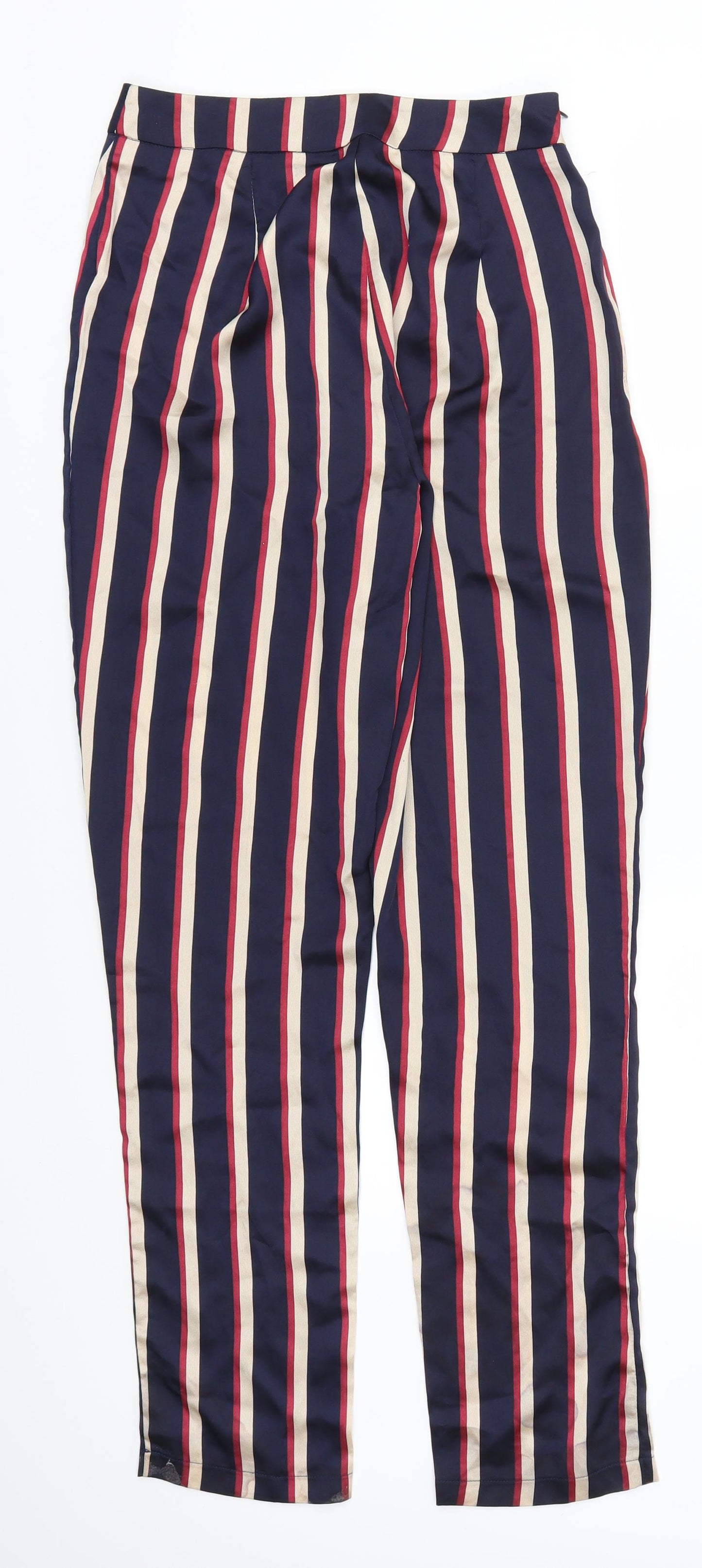 Pretty Little Thing Womens Blue Striped  Trousers  Size 8 L29 in