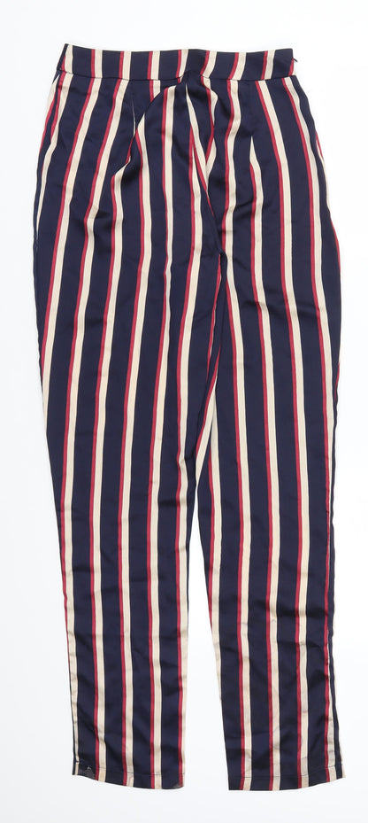 Pretty Little Thing Womens Blue Striped  Trousers  Size 8 L29 in
