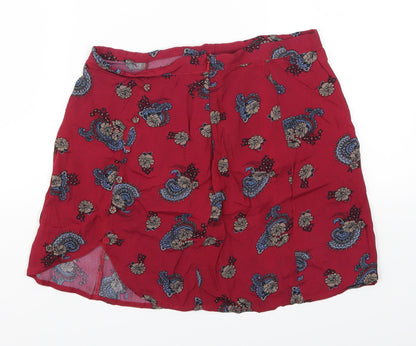 Miss Selfridge Womens Pink Paisley  Mini Skirt Size 8