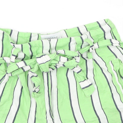 Topshop Womens Green Striped  Mom Shorts Size 8
