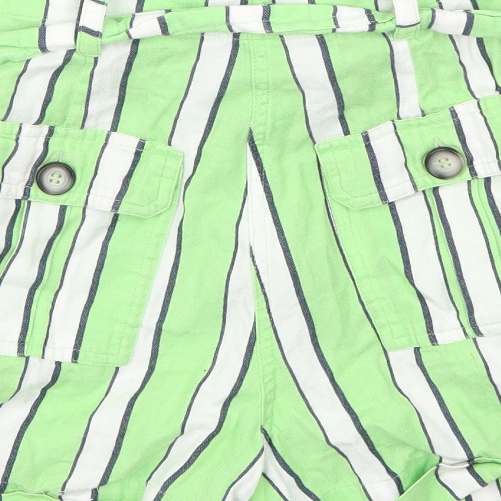 Topshop Womens Green Striped  Mom Shorts Size 8
