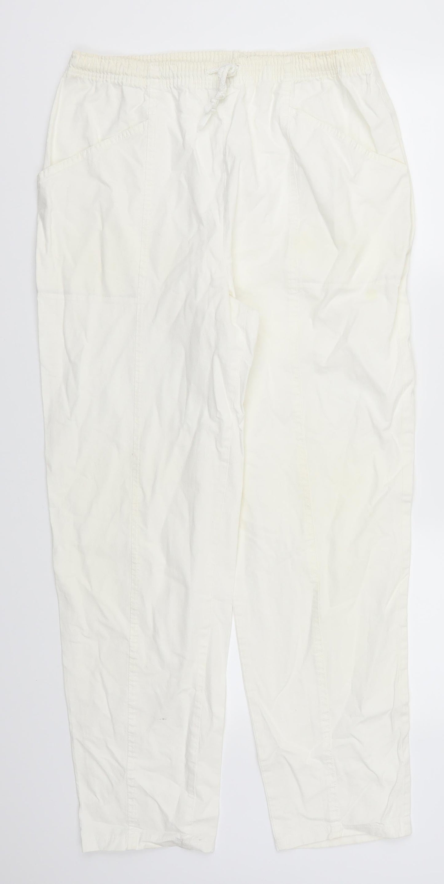 Womens UK Size 32 in Preworn Regular Fit  White Trousers