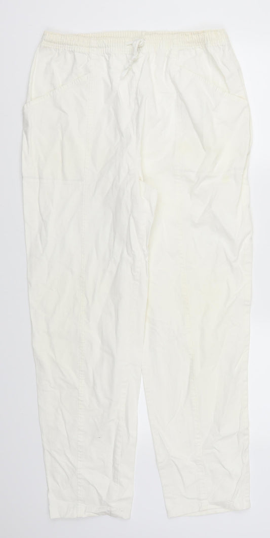 Womens UK Size 32 in Preworn Regular Fit  White Trousers