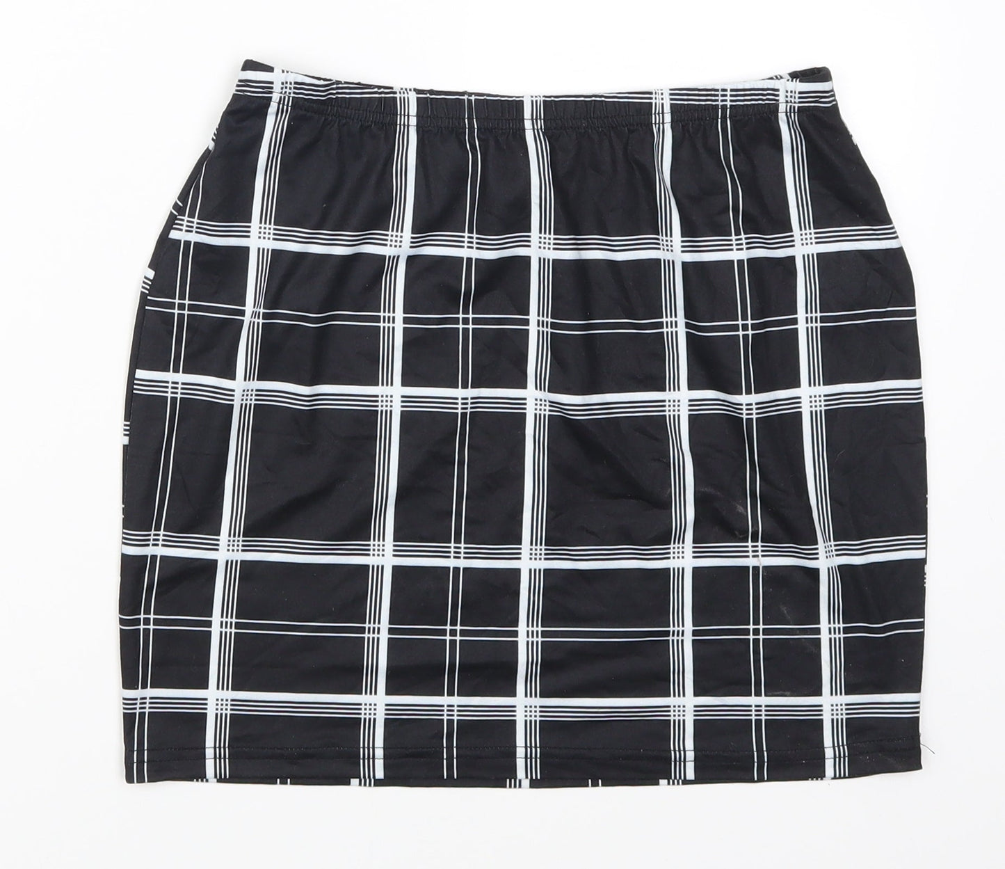 iShein Womens Black Check  Maxi Skirt Size M